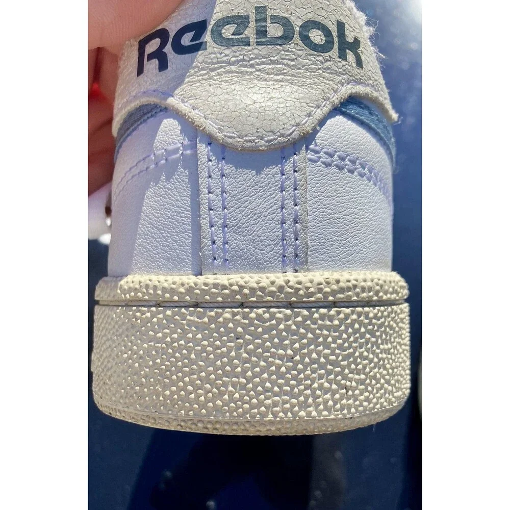 Reebok White Leather Shoes Mens 8.5 Classic Lace Up Low Top Casual Sneakers